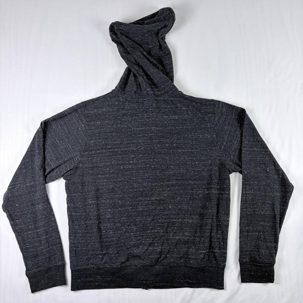 Nike Hoodie Women Sz S Gray Heather Full Zip Knit Sweatshirt Script Logo - Picture 2 of 7